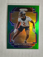 2021 PANINI PRIZM GREEN PATRICK SURTAIN II RC ROOKIE FOOTBALL CARD #374. rookie card picture