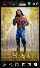 AJ Styles - Reigning Gold Motion Legendary 35cc - Topps Slam Gold Label 25