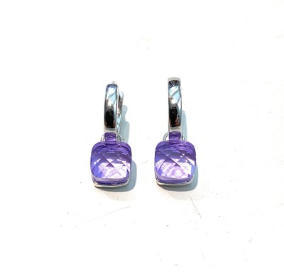diWa Jewels Ohrringe Creolen Anhänger Paraiba facettiert 925 Silber
