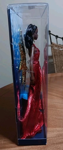 2017 Holiday Barbie Doll Black African American Red Dress NEW Bad Box - Picture 2 of 9