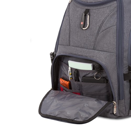1900 Scansmart TSA 17 Laptop Backpack, Heather Grey, 19-Inch - 第 2/6 張圖片