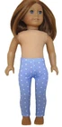 Handmade Periwinkle Polka Dot Leggings for 18" American Dolls SERGED SEAMS
