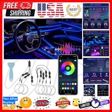 Smart LED Car Lights Interior with USB Port, LED Strip Fiber Optic Ambient Li...