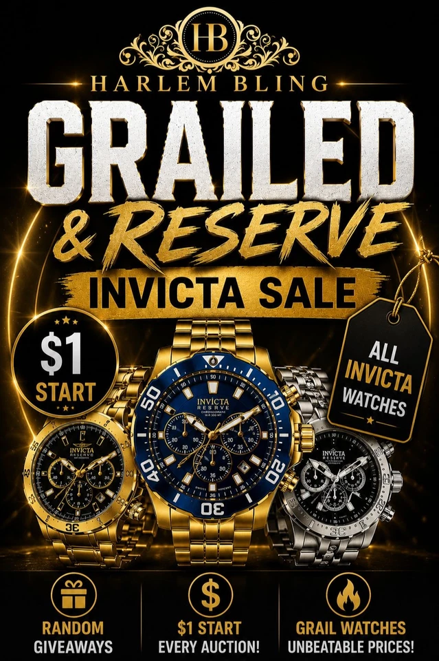 Harlembling INVICTA Grails & Reserves $1 Start Clearance Sale!
