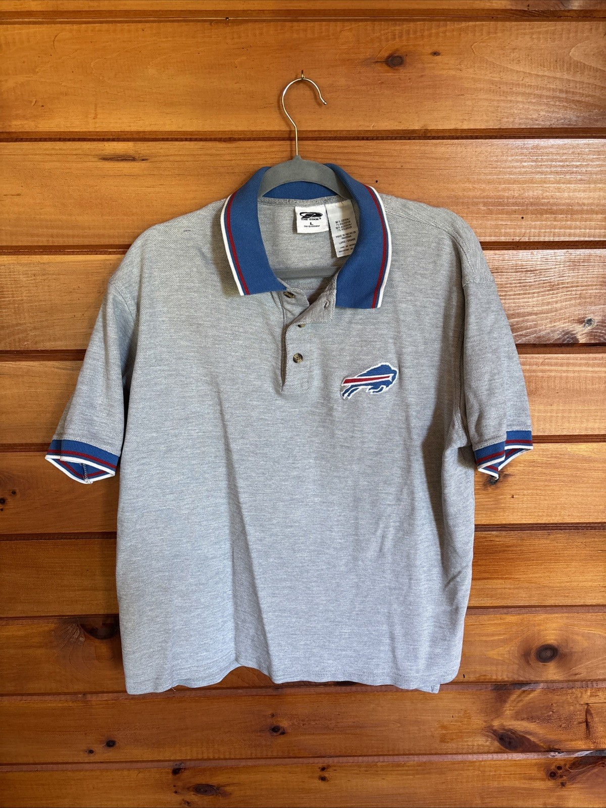 Vintage 1990's Buffalo Bills  Men Size Large Grey Polo Rare