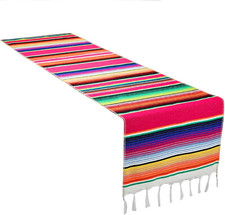 14x108 Inch Mexican Serape Table Runner Cotton Handwoven Fiesta Party Decor Home