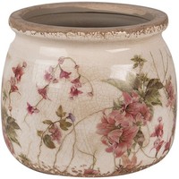 Blumentopf Keramik 16X13 Cm Beige Rosa Clayre & Eef 6CE1628M