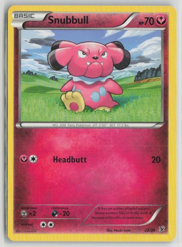 Snubbull 22/39 Kalos Starter Set Pokemon Moderately Played