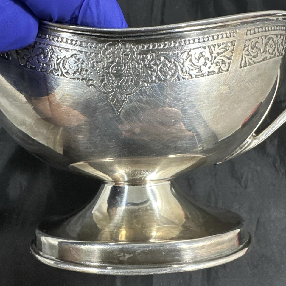 1847 Rogers Bros ПРЕДКОВЫЙ Посеребренный Соус Сервер Подливка Лодка 008641 - Изображение 3 из 4