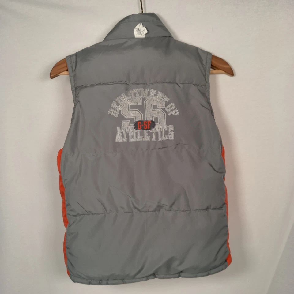 GAP Chaleco Puffer Niños M 8 Reversible Naranja Ripstop Gris Chaqueta de Caza LEER Foto 2 de 4
