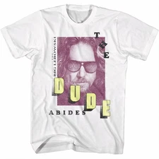 Big Lebowski T-shirt The Dude Abides Jeff Bridges Men's Graphic Tee 90s