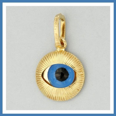 Anhänger 18 kt 750 Gelbgold Auge Allahs Griechisch Türkisch Glücksbringer Frau