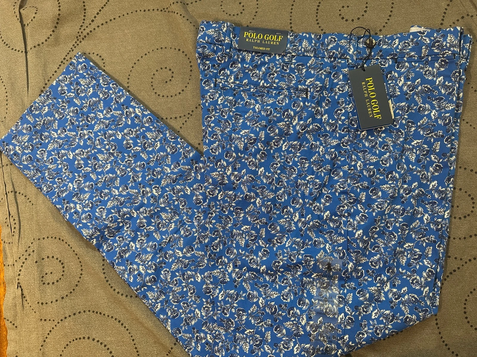 POLO RALPH LAUREN TAILORED GOLF PANTS FLOWERS PRINT SIZE 38 X 34 MEN NWT $125.00