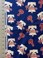 MLB Philadelphia PHILLIES Baseball 1/2 yard 18 by 58   Cotton Fabric