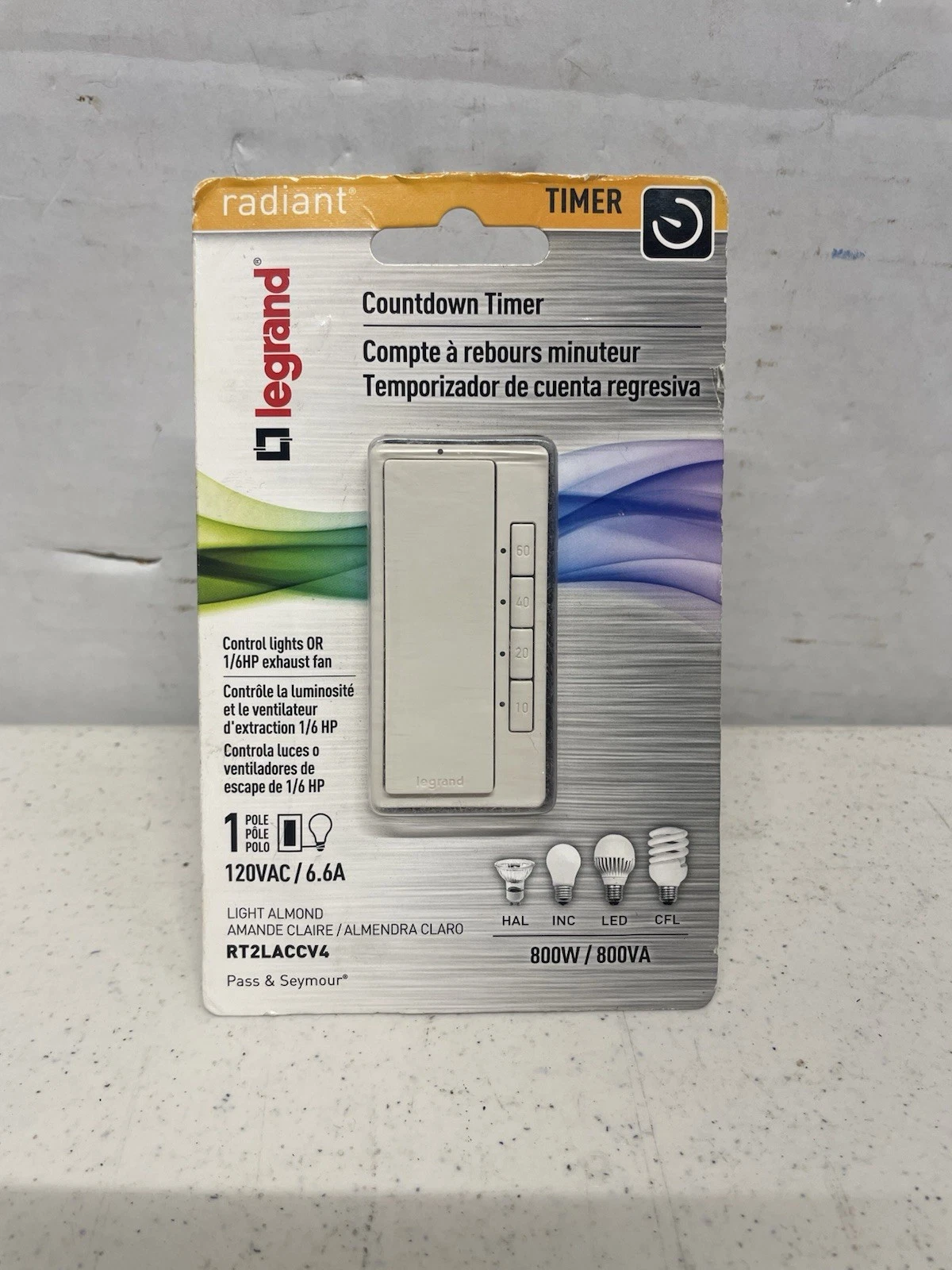 Legrand RT2LACCV4 Radiant 4 Button Countdown Lighting Timer Light Almond New