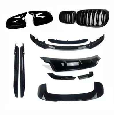 BMW X5 F15 KIT SPLITTER DIFFUSOR SEITENSCHWELLER SPOILER GLANZ SCHWARZ GITTER SPIEGEL