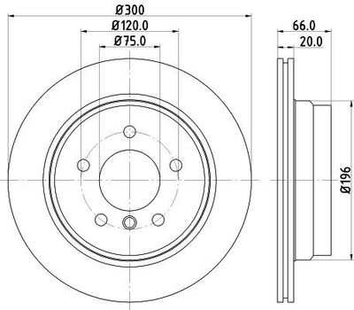 Hella Brake Disc Set Rear 54549PRO 300mm x 20mm 05/06 x 120mm For BMW 1 OEM