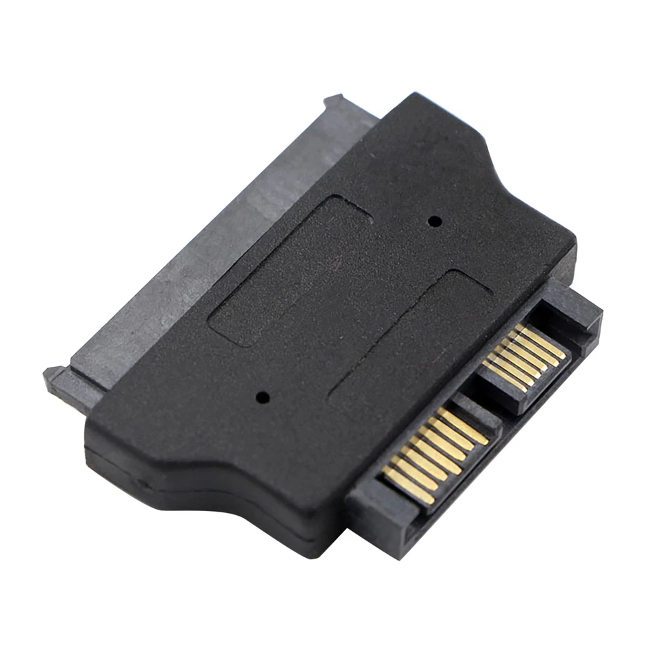 New SATA 22Pin 7+15 Female Plug To SATA 13 Pin Male Convertor Adapter Black - Image 2 of 4