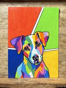 AECO Original Pop Art Dog Jack Russell Terrier 2.5” x 3.5”