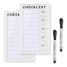 2Pack Magnetic Dry Erase Checklist Board with Sliding Checkmarks
