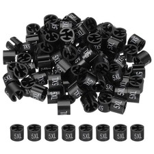 100 Pcs Clothes Hanger Markers, 5XL Size Tag Fit 3mm Rod for Garment Black