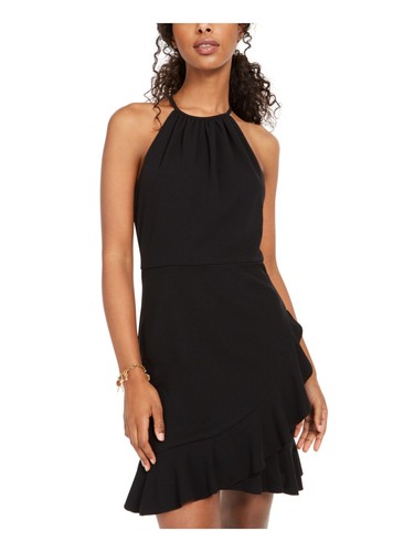 TEEZE ME Womens Black Sleeveless Short Evening Fit + Flare Dress 9\10