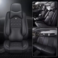 For Toyota Leather Car Seat Covers 5 Seat Full Set Front Rear Back Cushion Cover
