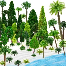 Model Trees, Miniature Palm Trees, 38Pcs, Architecture Tree, Rainforest with ...
