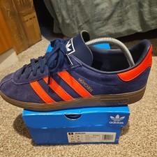 Adidas Originals Munchen Dark Blue/Scarlet Trainers-ALL SIZES Sneakers-Genuine