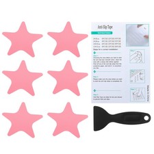 6 Pcs Star Bathtub Non Slip Stickers 4.13x4.13 Inch, Pink