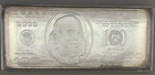 2000 Benjamin Franklin $100 4oz .999  Fine Silver bar. Toned edges in holder.