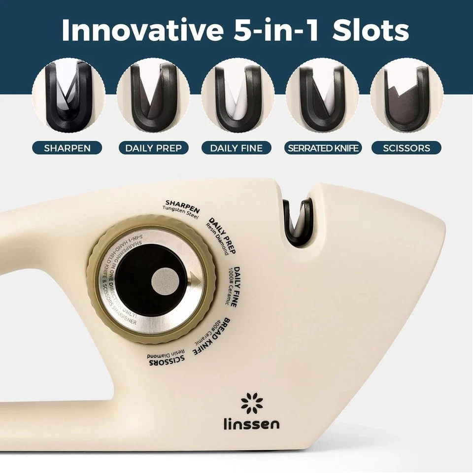 Afilador de cuchillos eléctrico profesional 5 etapas cuchillos de cocina afilado rápido Foto 2 de 4