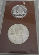 2 Coin Silver (1.81oz) 1973 Cooks Island Proof Set Cook's 2nd Voyage $2.5 + $7.5