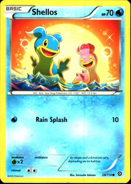 Shellos 28/114 C Steam Siege Pokemon LP