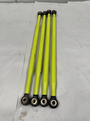 4-2017-2023 POLARIS RZR XP TURBO/XP 1000 RADIUS RODS LIME GREEN GOOD SHAPE RR612