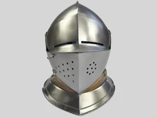 Medieval Close Armet Knight Helmet – 18 Gauge Steel | LARP, Cosplay, Reenactment