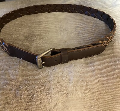 Tommy Bahama Brown Braided Leather Belt with Silver Buckle Tommy Bahama Men main image 4