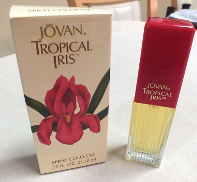Vintage Jovan Tropical Iris Spray Cologne .75oz in Box New Old Stock