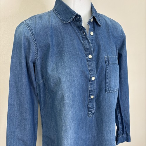 Old Navy Shirt Dress XS Blue Chambray Long Sleeve Cotton Casual Women's - Picture 2 of 11