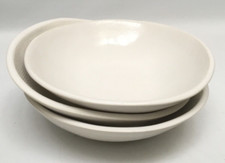 3 Looks Like White Ceramic Handmade Porcelain Textured Bowls 6”