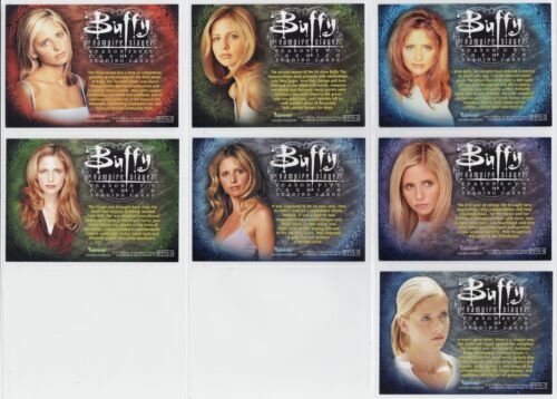 Buffy the Vampire Slayer Sky TV 7 Card Promo Set BTVS1-BTVS7 Inkworks 2004 - Picture 2 of 2