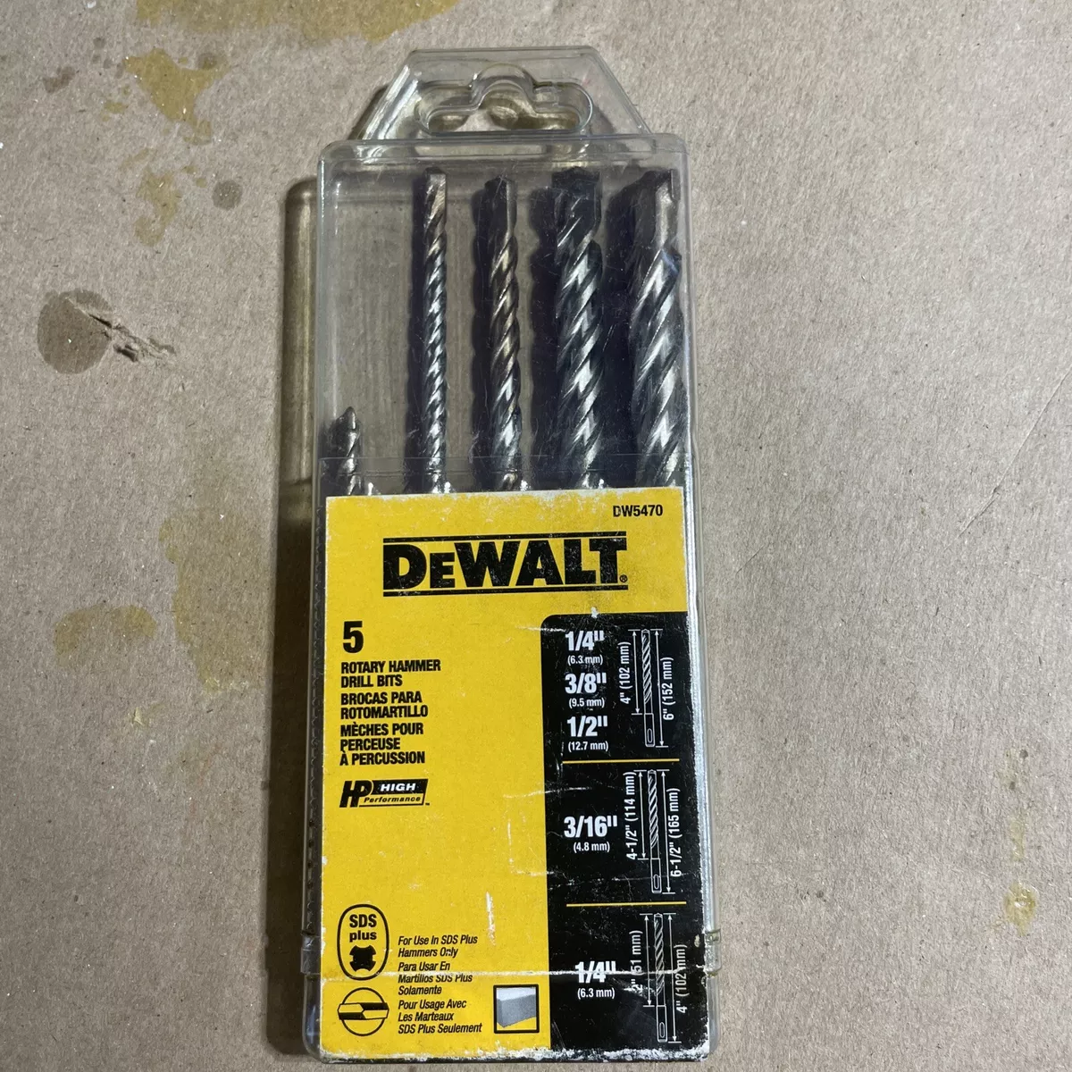 Drill Bit Set DEWALT 5 Piece Rock Carbide Hammer Bit Set DW5470