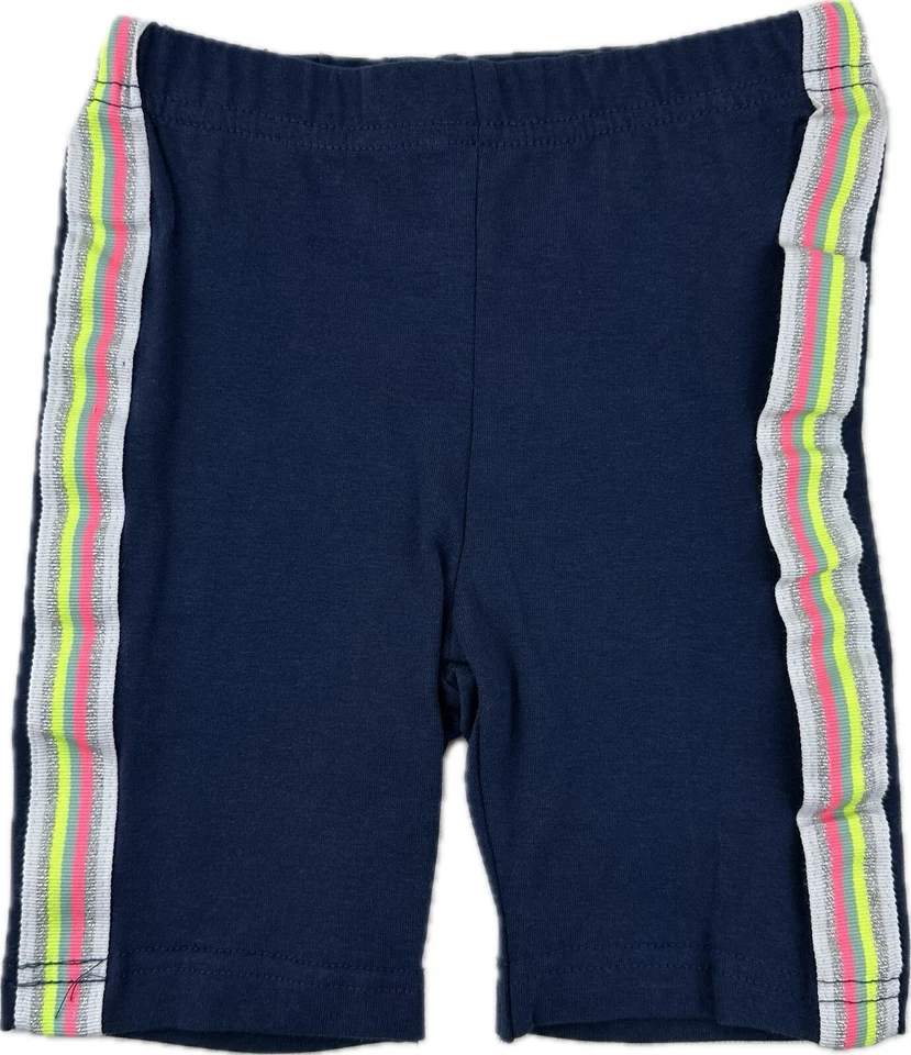 Conjunto de shorts de bicicleta Limited Too Kids 3 peças listrado de algodão azul rosa tamanho 5 - Imagem 3 de 4