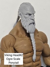 3d Printed VIKING 2 PONYTAIL OGRE SIZE Headsculpt For Mythic Legions 1 12