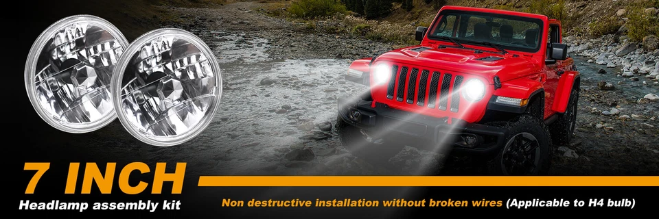 2X Faros LED redondos de 7"" para Chevrolet Bel Air 1953-1957/150/210 Impala Ford Foto 3 de 4