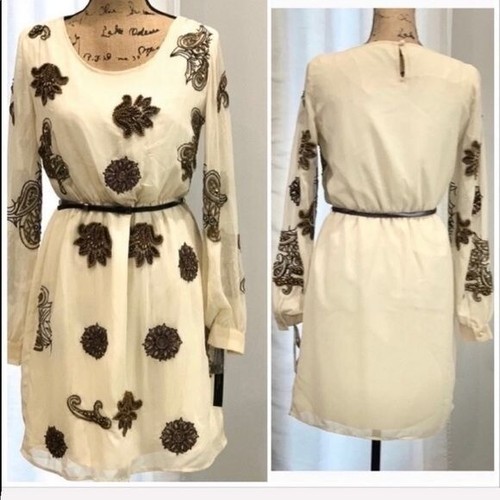 Tahari white beaded long sleeve dress size XS womens - Picture 7 of 8