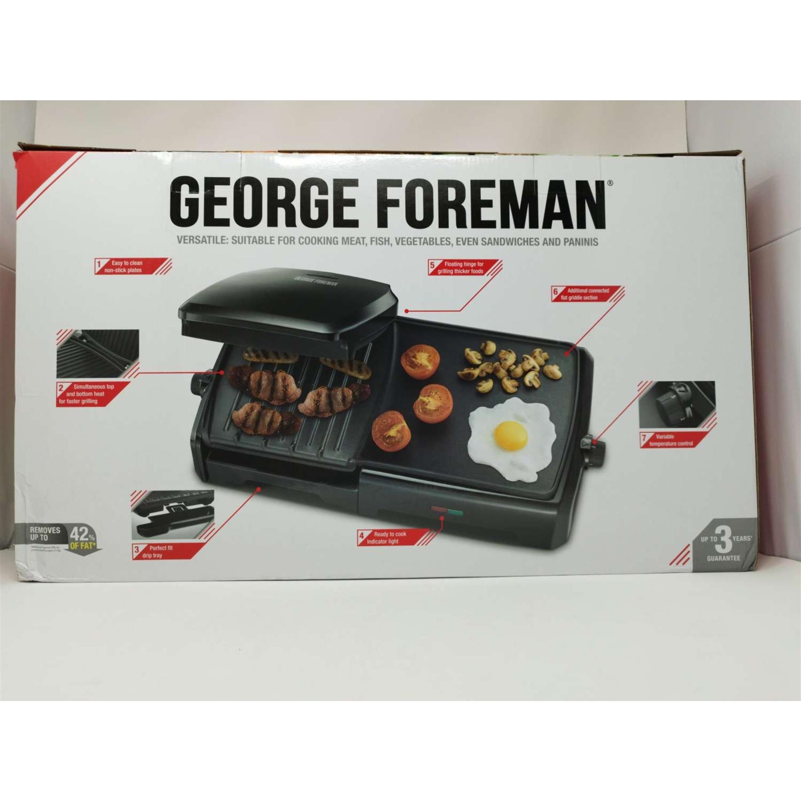 Foreman Large Grill & Griddle with Dual Temperature Controls
