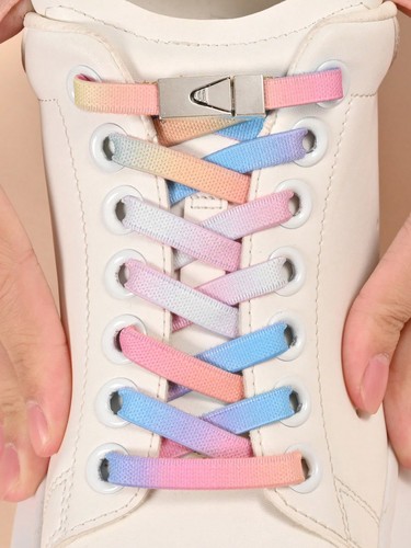 Magnetic Lock NoTie Elastic Shoelace Sneaker Flat Black Laces Trainer Kids Adult - Imagen 40 de 40