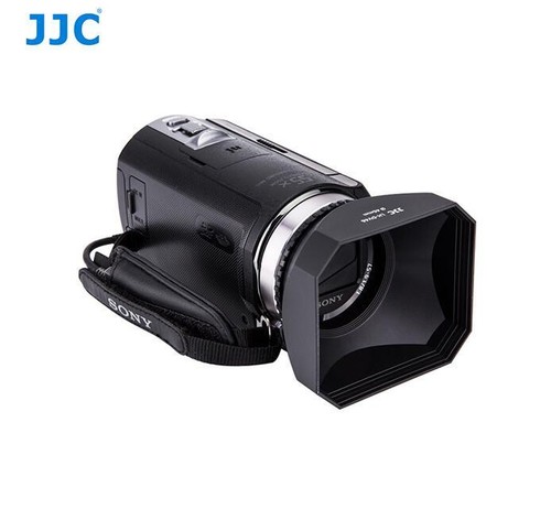 58 mm quadratische einschraubbare Objektivhaube für DV Camcorder mit Kappe & Halter schwarz JJC - Bild 6 von 7