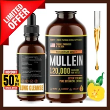 Mullein Drops - Lung Cleanse - Mullein Leaf Extract - Powerful Mullein for Im...